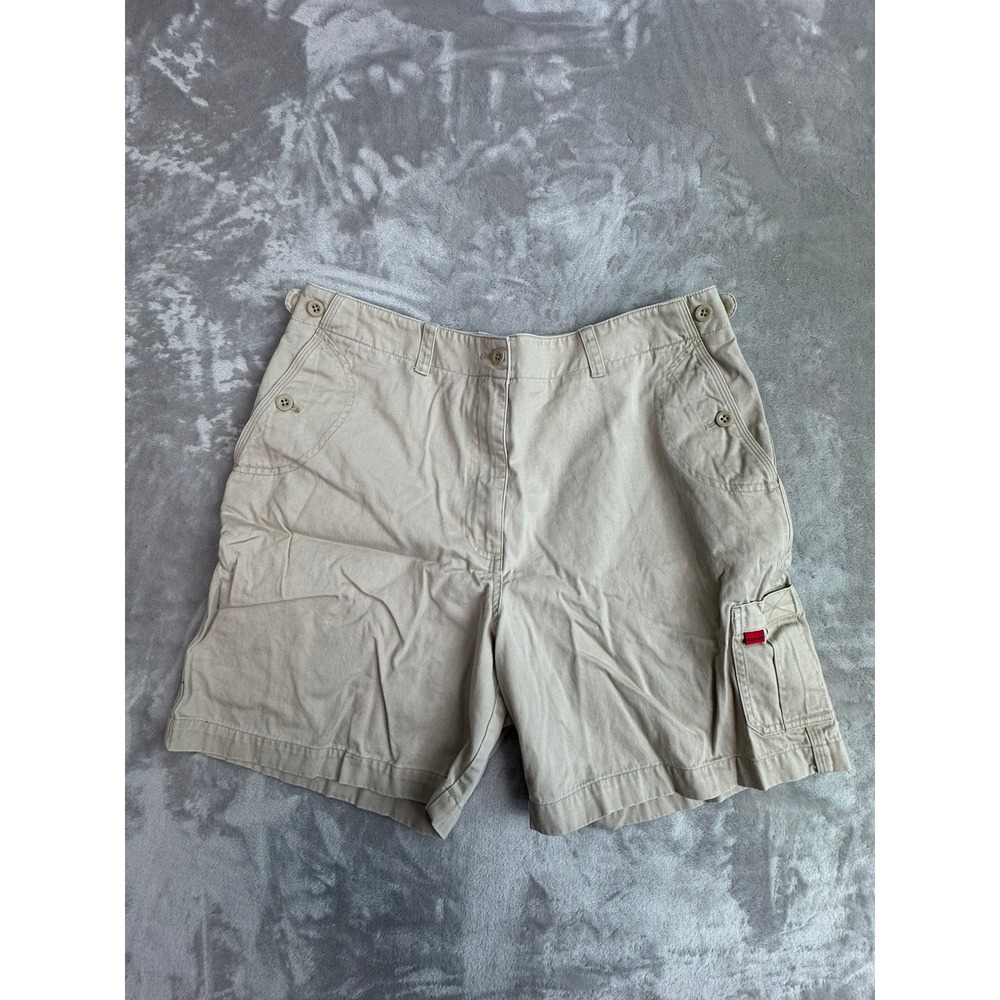 Lauren Ralph Lauren Womens Khaki Cargo Shorts Size 12 Button Fly Casual Outdoor
